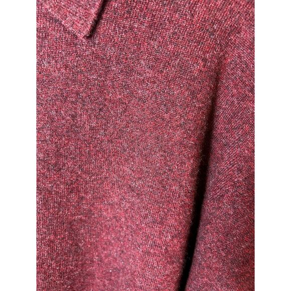 Banana Republic NWOT Burgundy 100% Cashmere LS Polo Sweater Size L - Picture 7 of 10